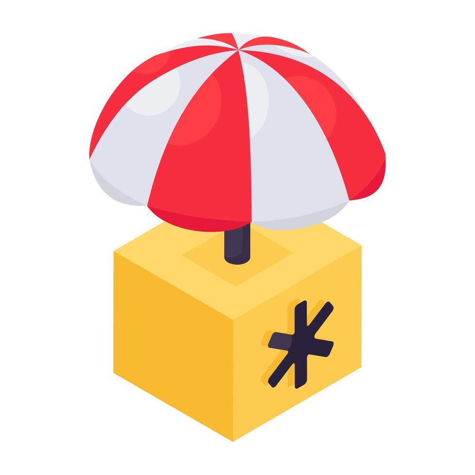A isometric design icon of medical insurance vector