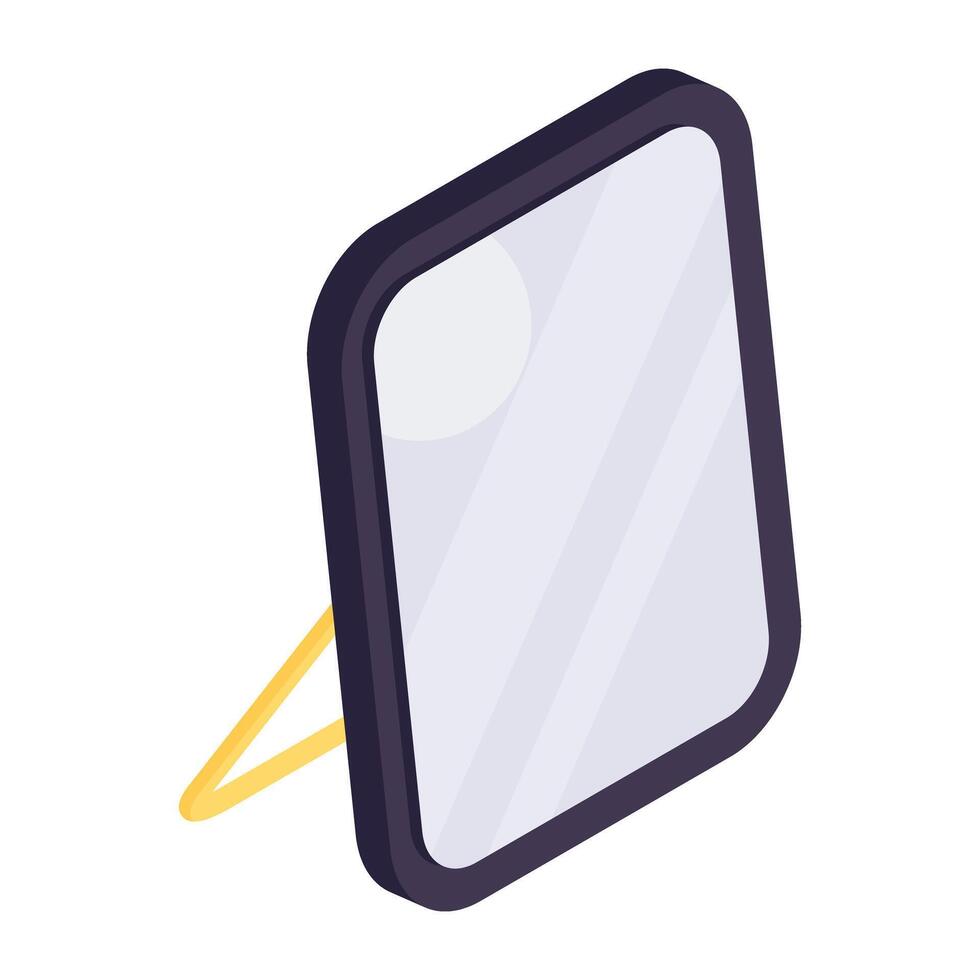 An isometric design icon of floor mirror vector