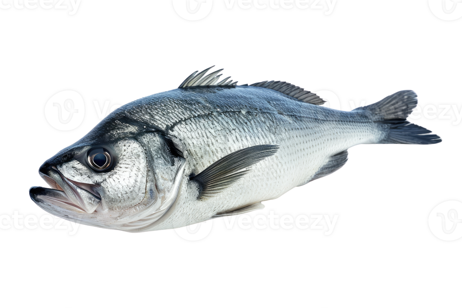 AI generated Fresh sea bass fish isolated on transparent background png