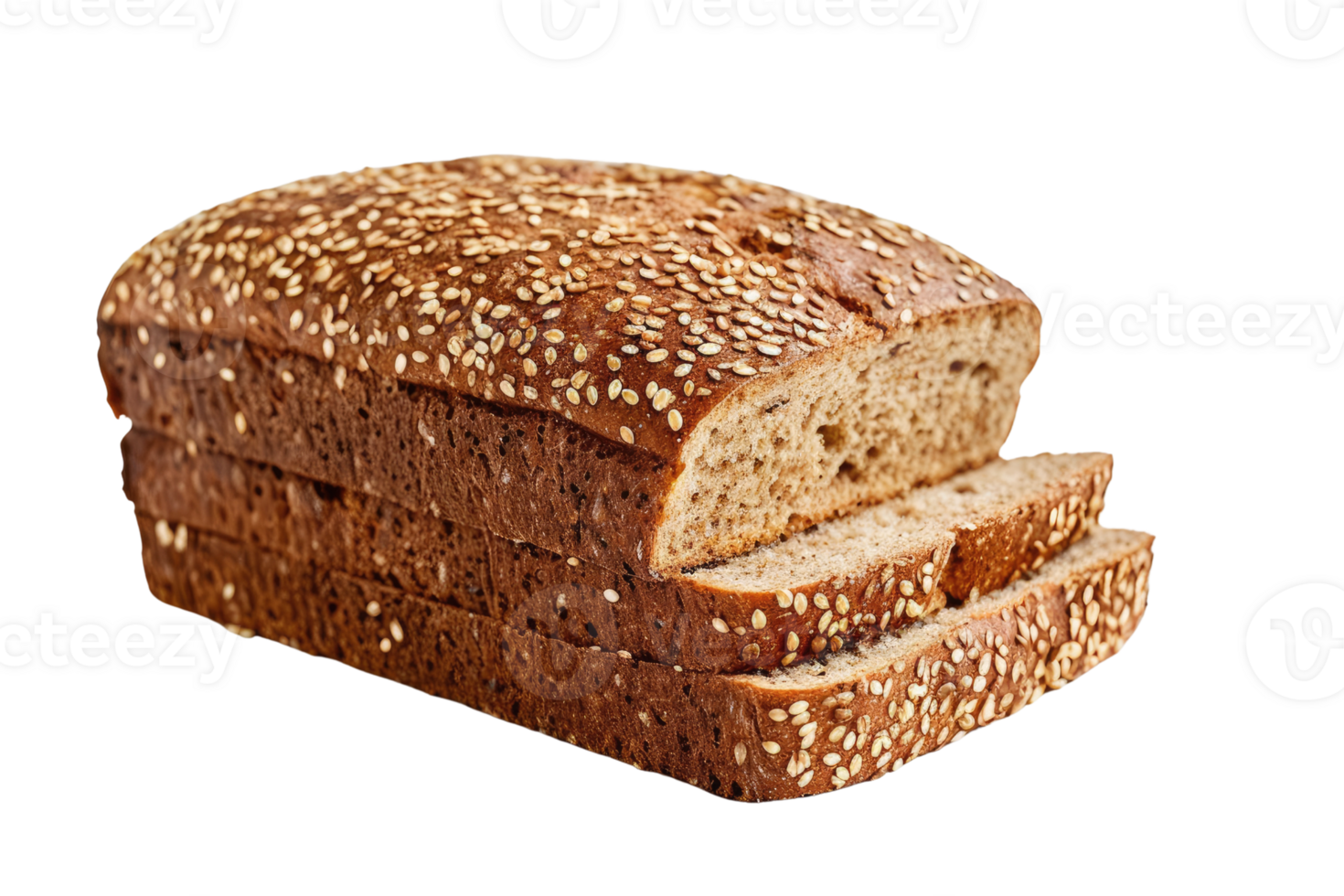AI generated Multigrain bread isolated on transparent background png