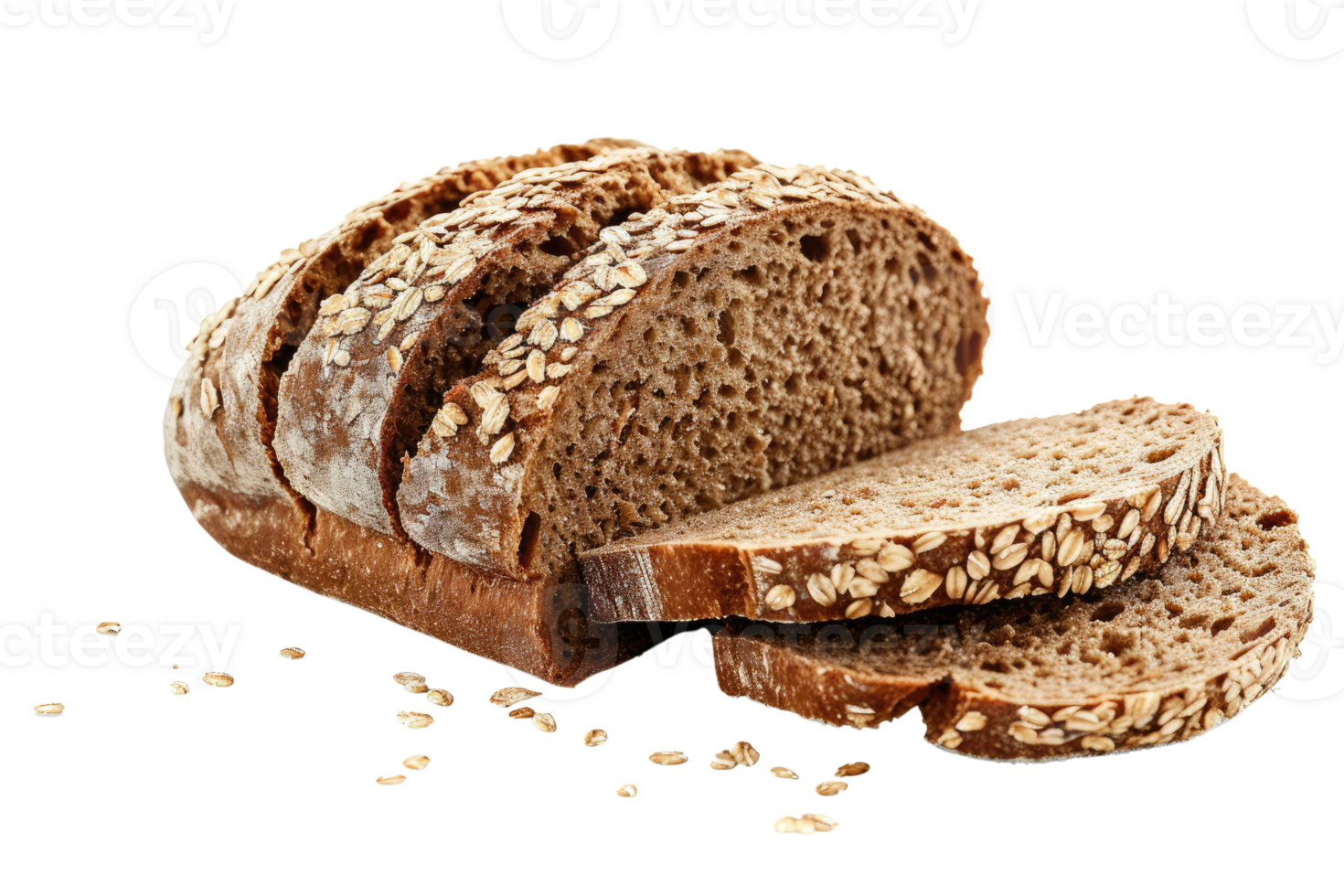 AI generated Multigrain bread isolated on transparent background png