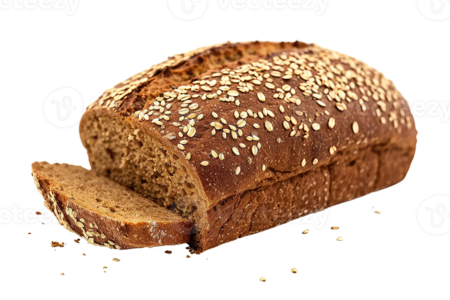 AI generated Multigrain bread isolated on transparent background png