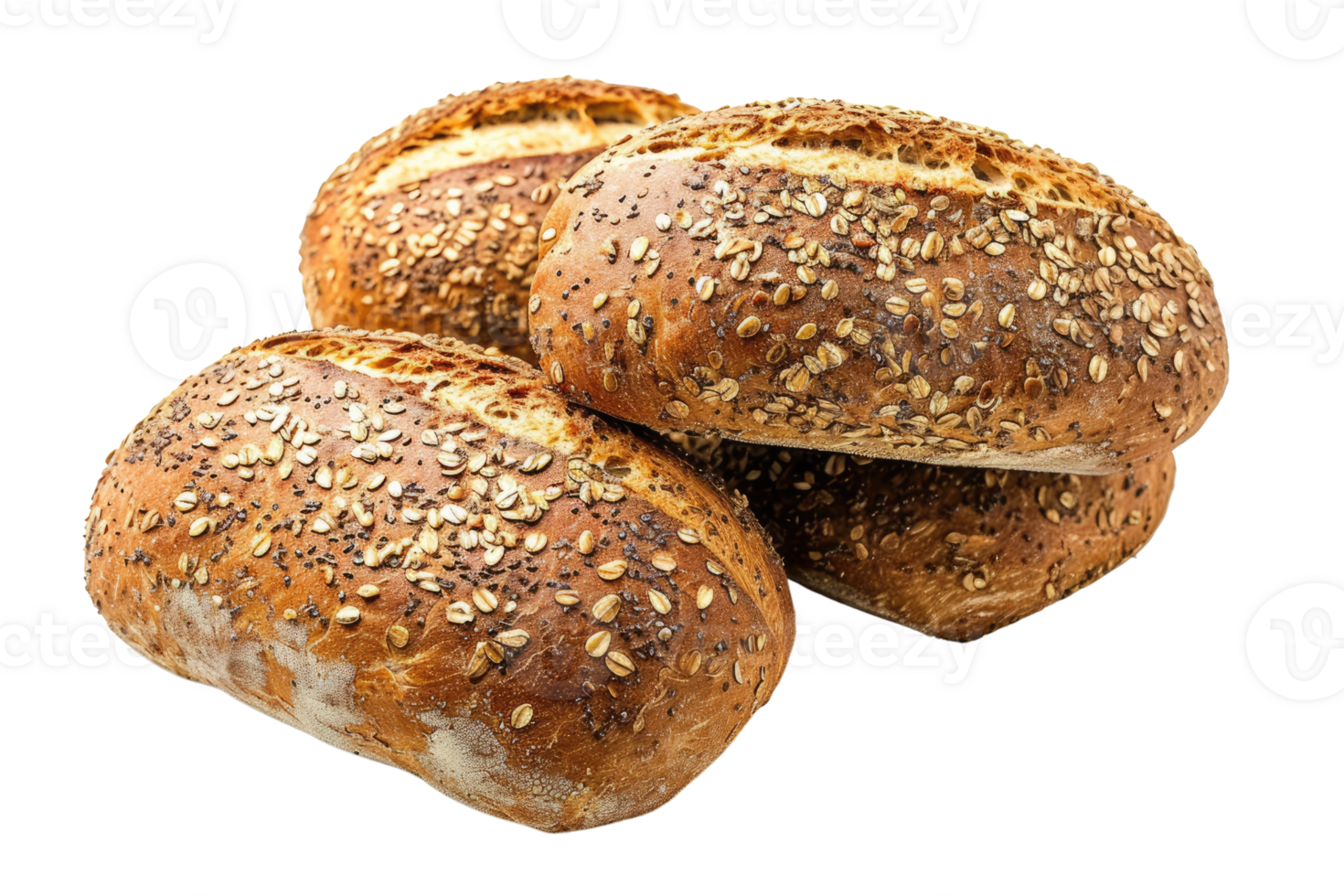 AI generated Multigrain bread isolated on transparent background png