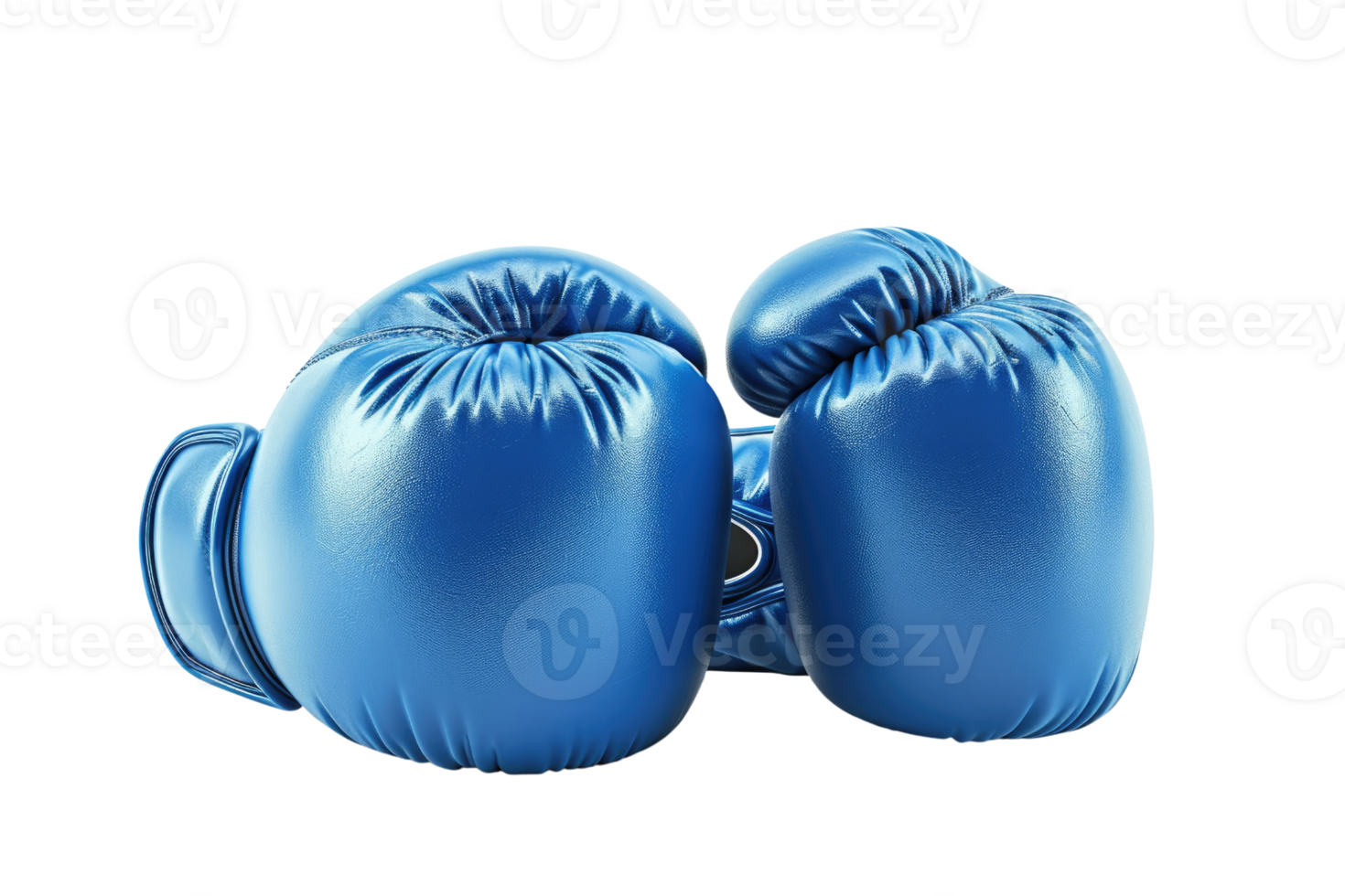 AI generated Blue boxing gloves isolated on transparent background png