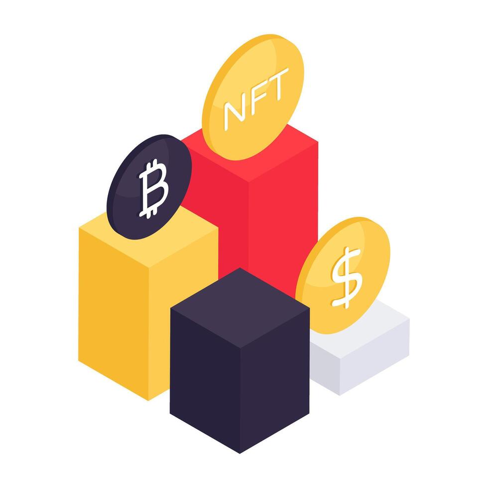 An icon design of bitcoin isolated on white background vector