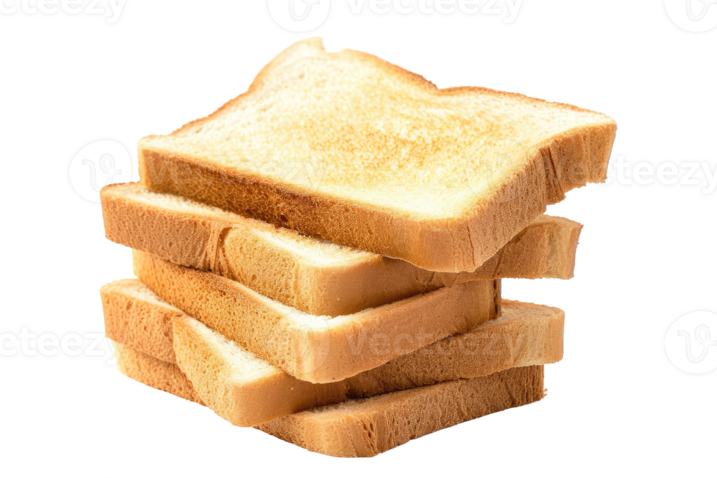 AI generated Sliced Toast Bread Isolated on Transparent Background png