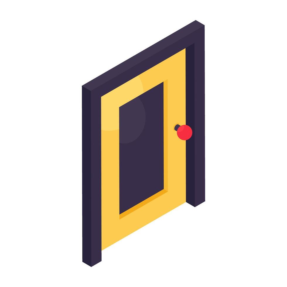 Conceptual isometric design icon of door vector