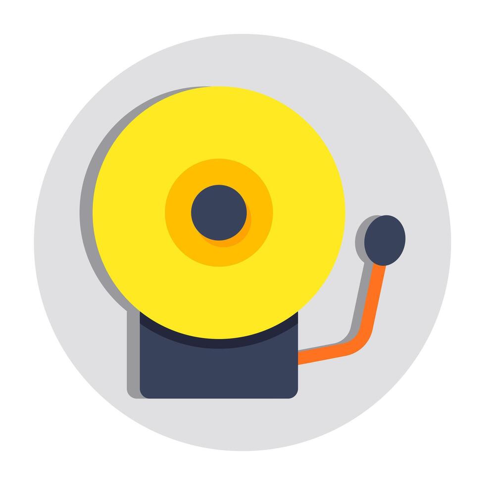 A flat design icon of school bell vector