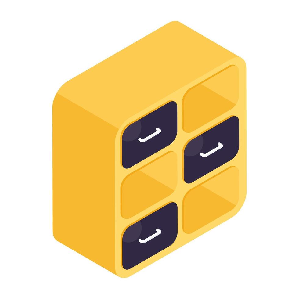 An icon design of nightstand vector