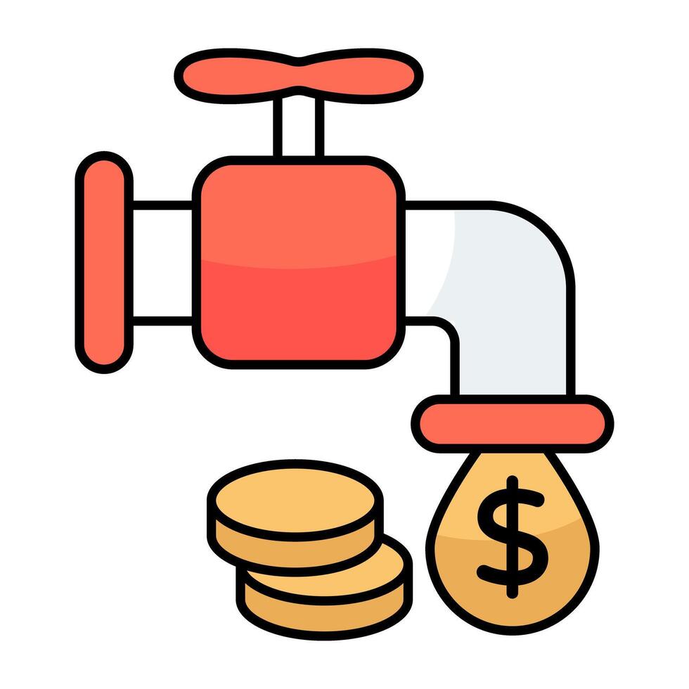 A colored design icon of financial faucet vector