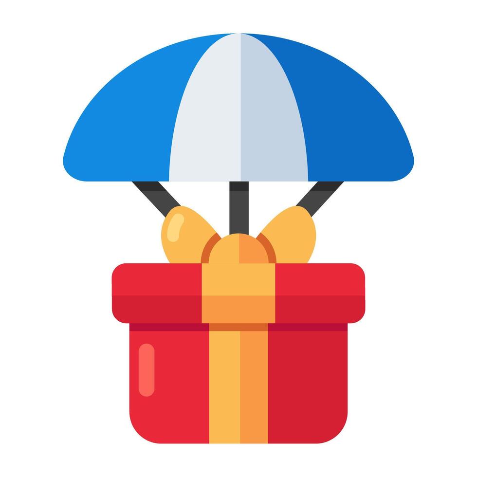 An icon design of parachute Gift delivery vector