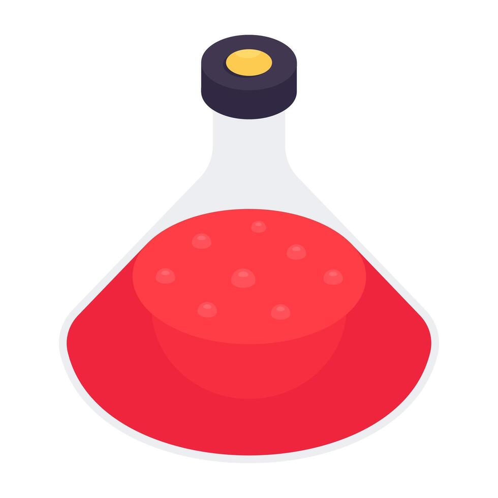 An editable design icon of chemical flask vector