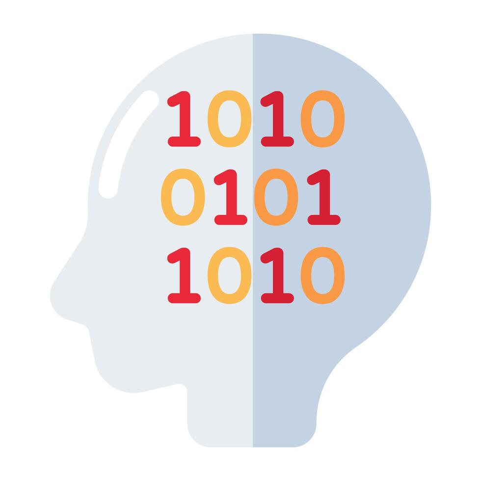 Modern design icon of binary mind vector