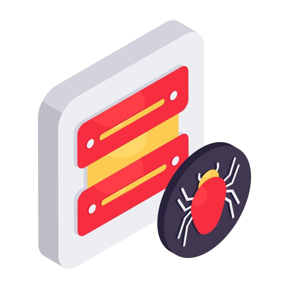 An icon design of server bug vector