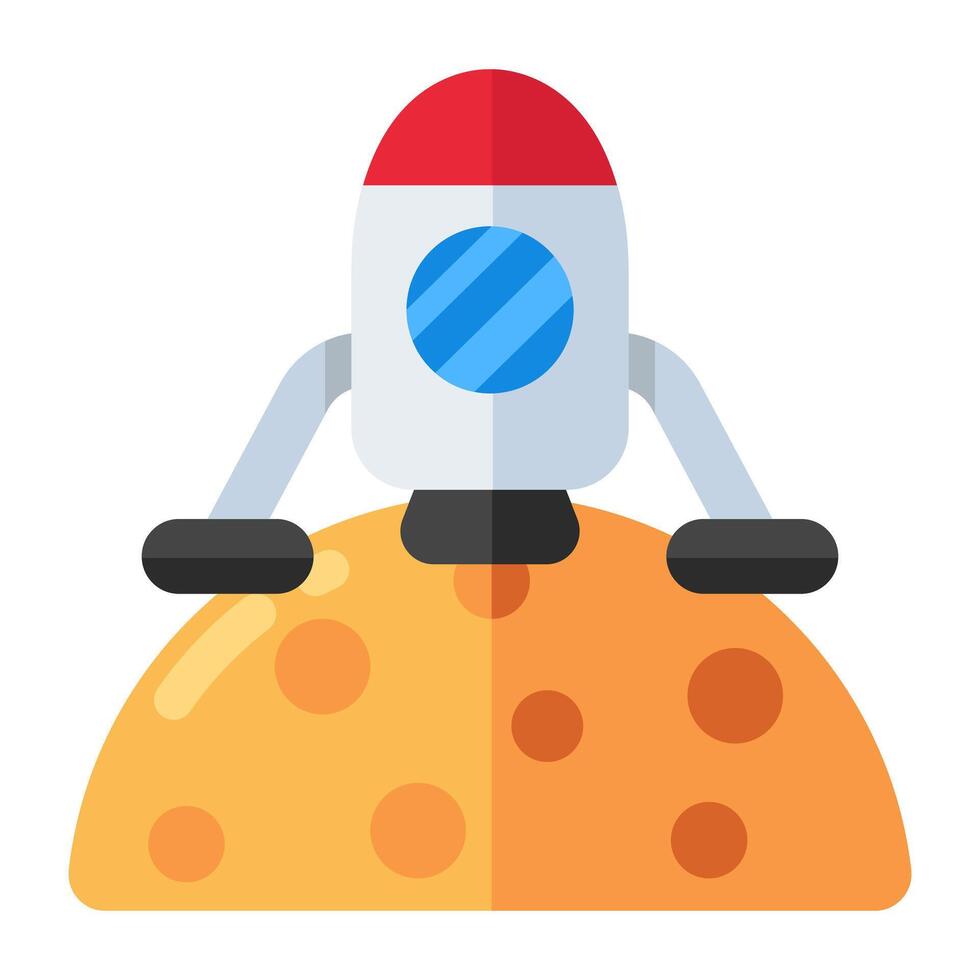 Conceptual flat design icon of rocket vector