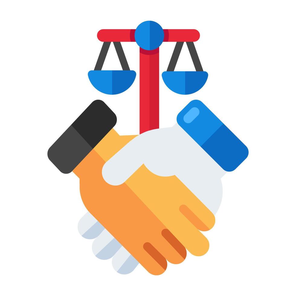 A flat design icon of legal contract vector