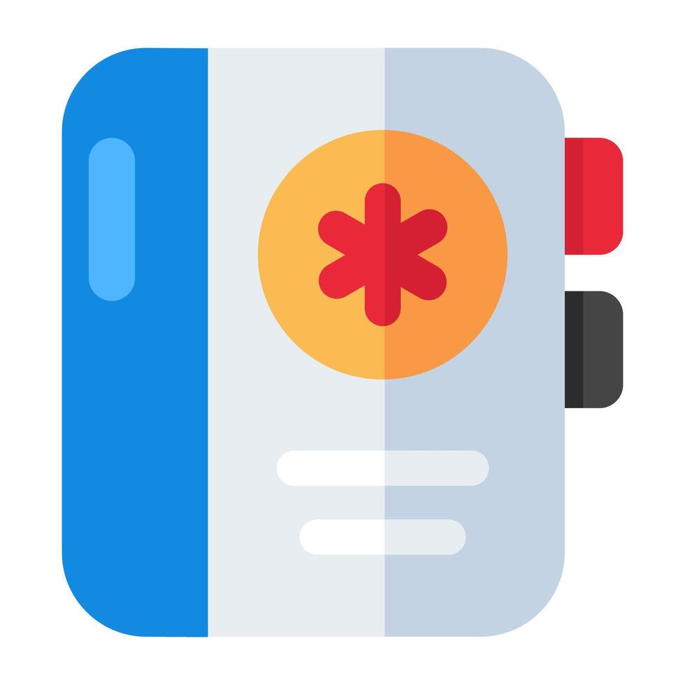 A unique design icon of medical book vector