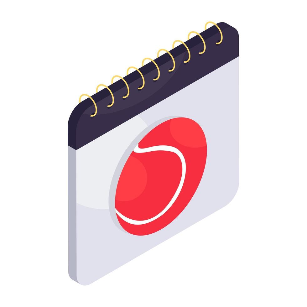 Sports calendar icon, editable vector