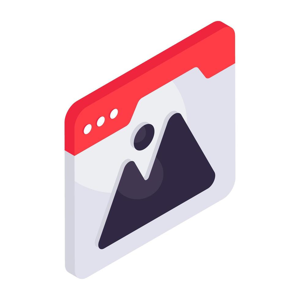 Conceptual isometric design icon of web landscape vector