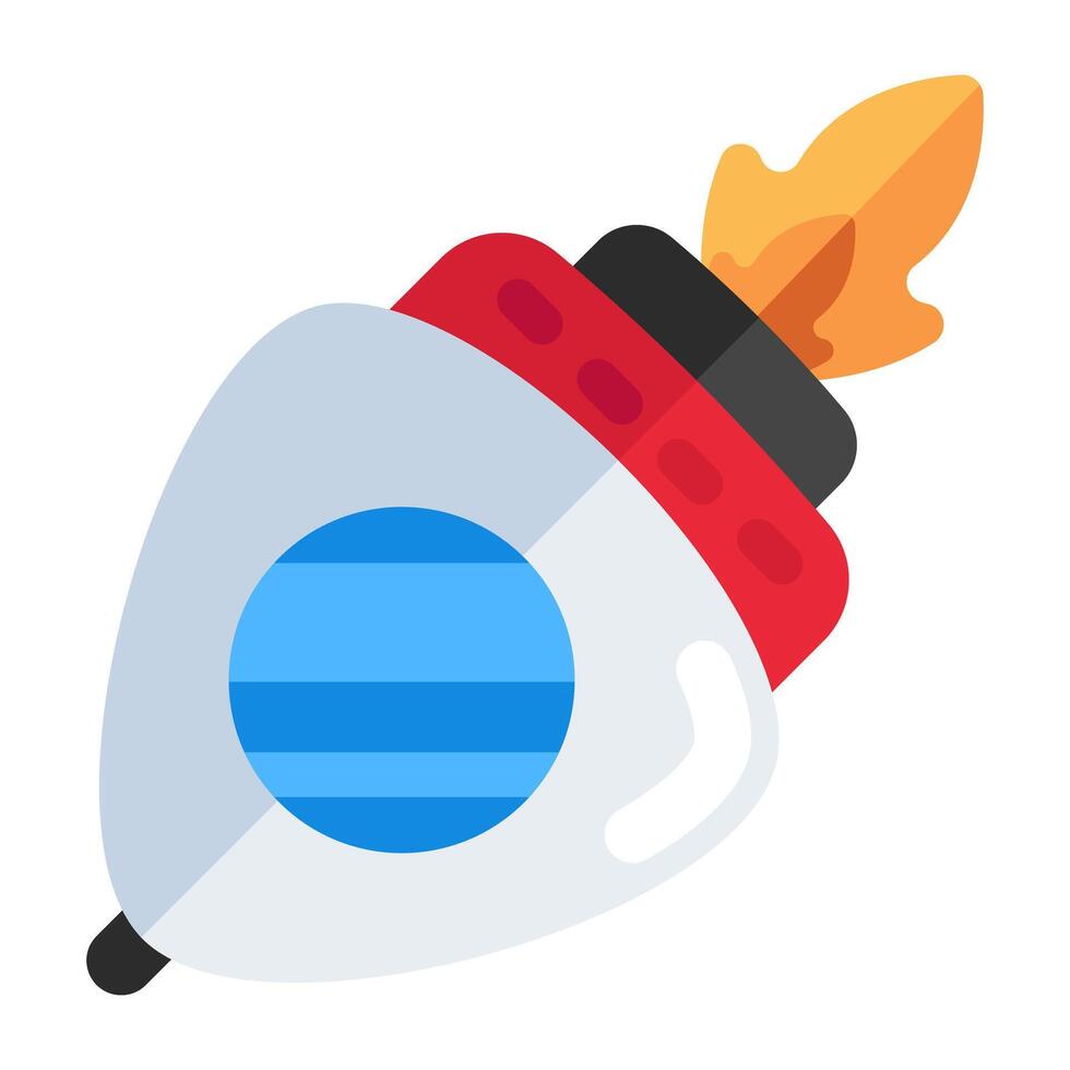 Conceptual flat design icon of rocket vector