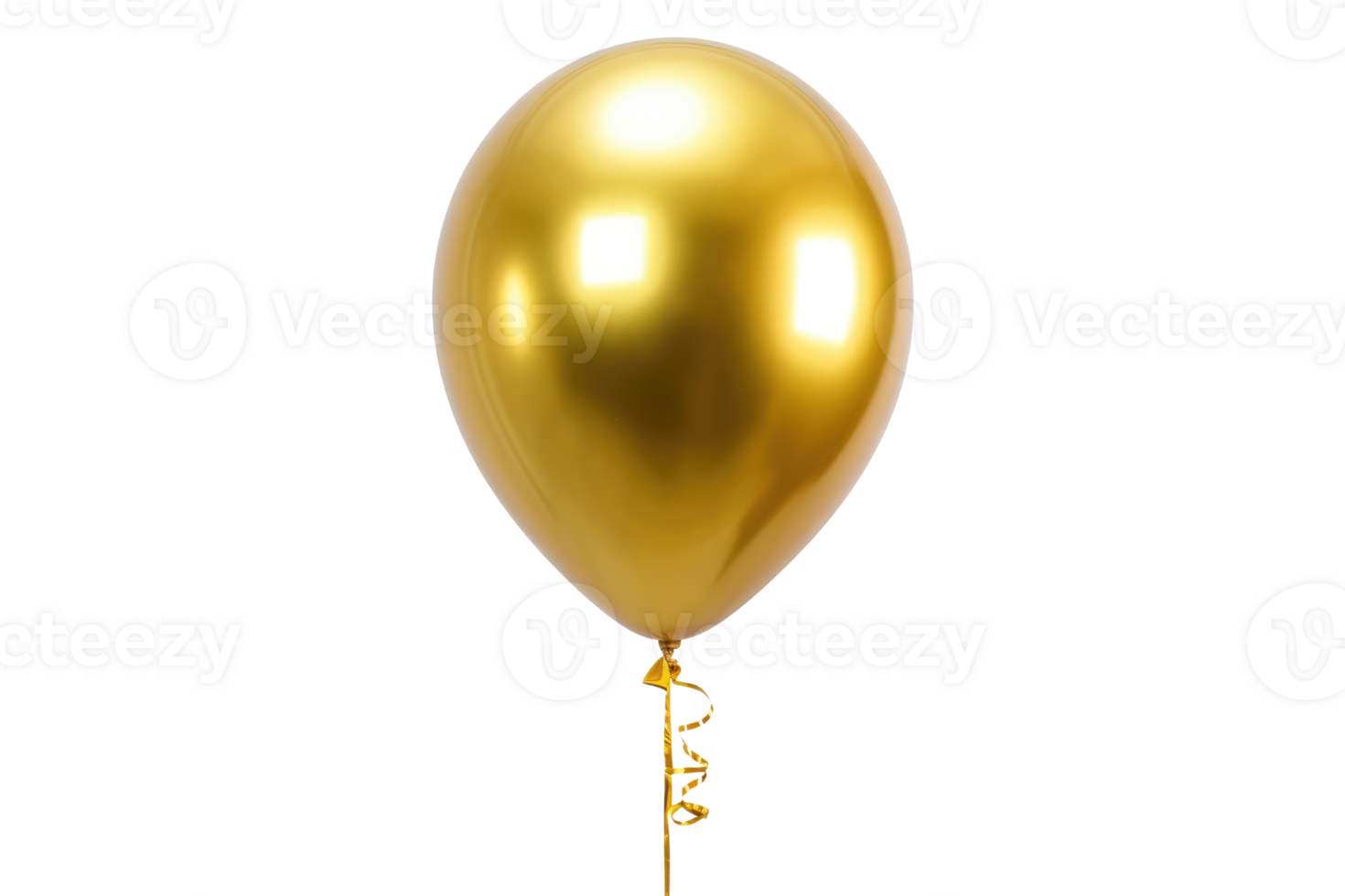 AI generated golden party balloons isolated on transparent background png