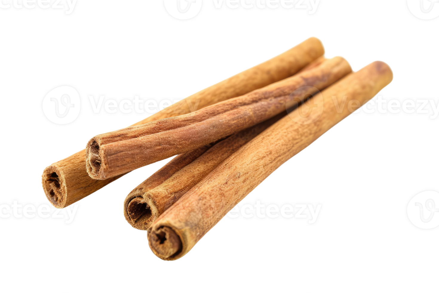 AI generated cinnamon sticks stacked on transparent background png