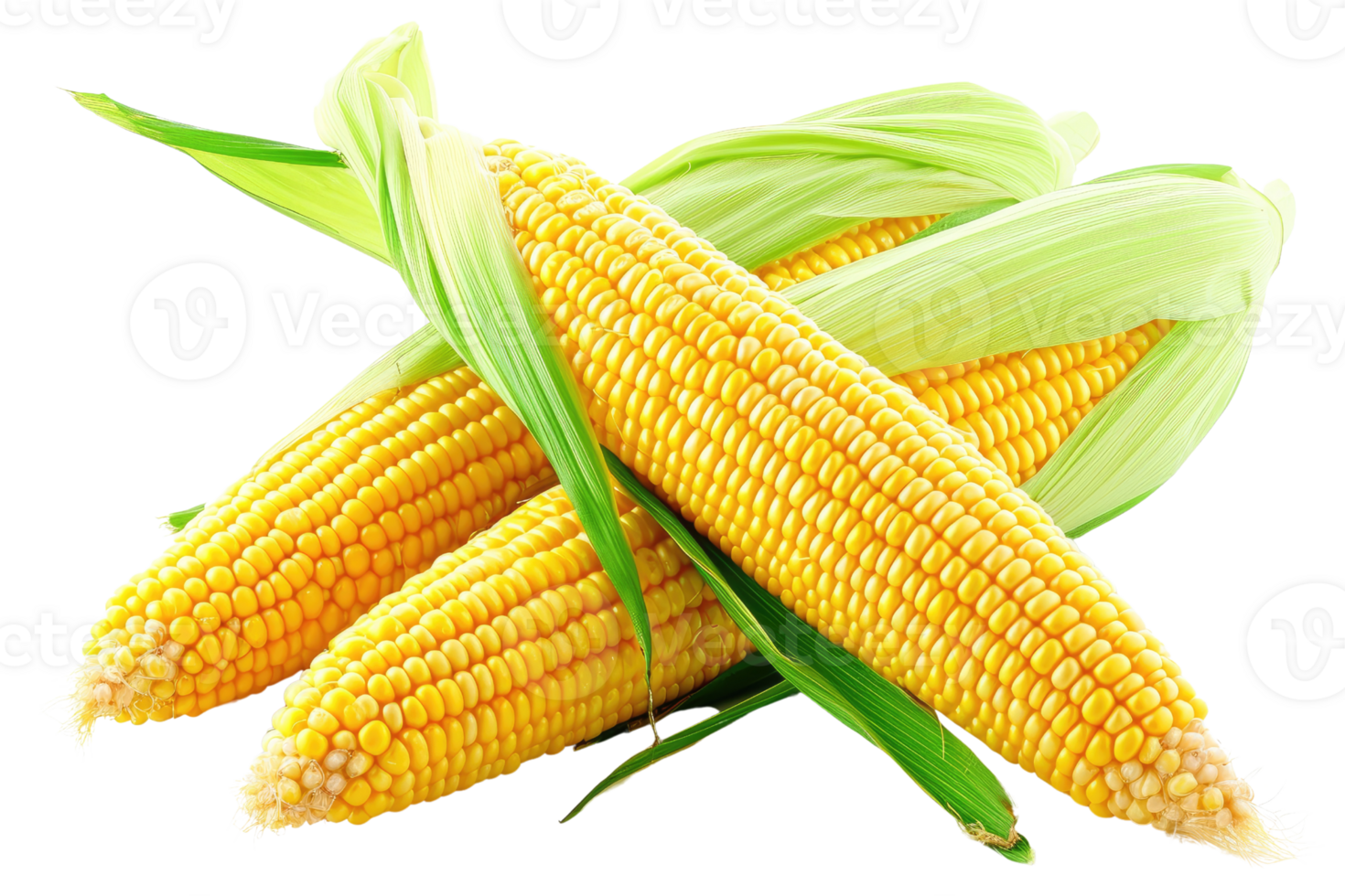 AI generated Fresh corn on transparent background png