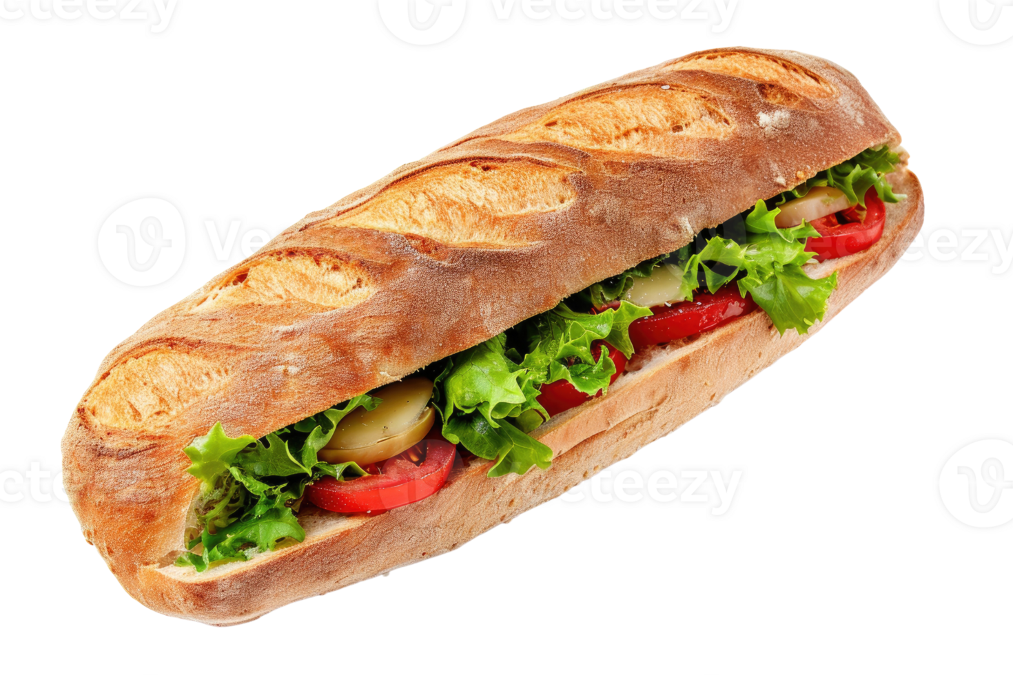 AI generated Sandwich Ciabatta diisolasi dengan latar belakang transparan png