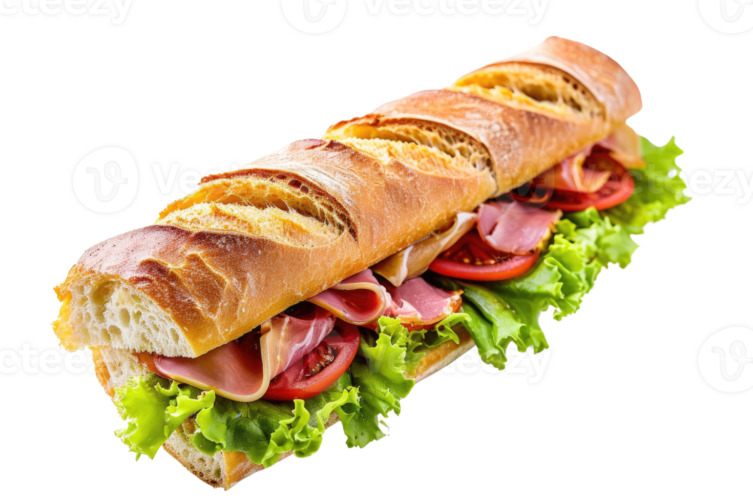 AI generated Sandwich Ciabatta diisolasi dengan latar belakang transparan png