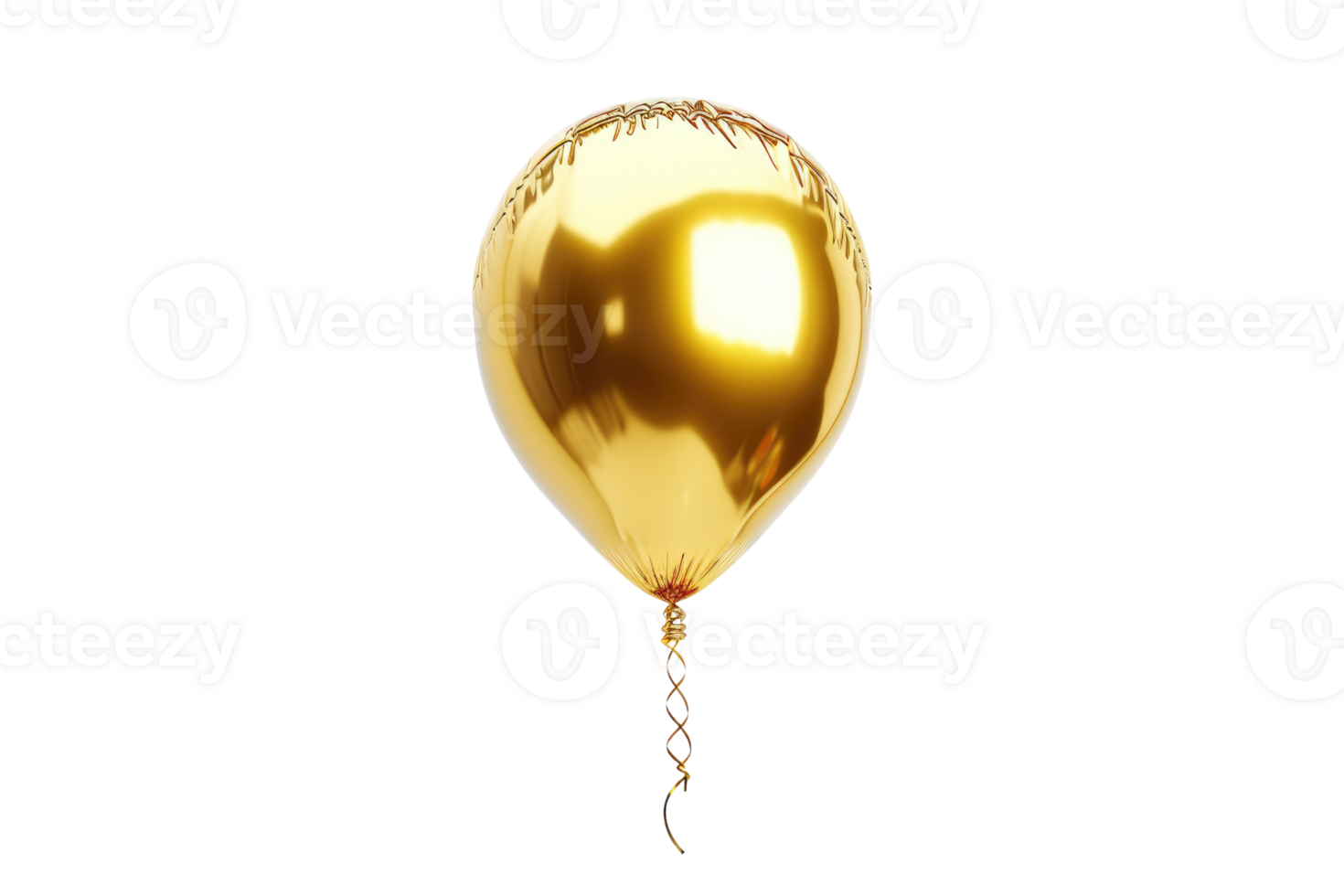 AI generated golden party balloons isolated on transparent background png
