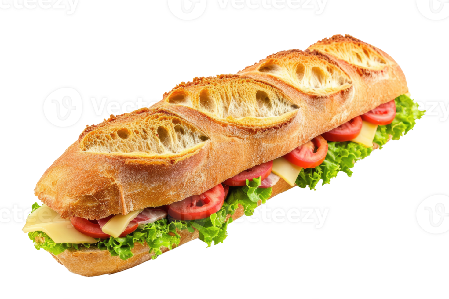AI generated Sandwich Ciabatta diisolasi dengan latar belakang transparan png