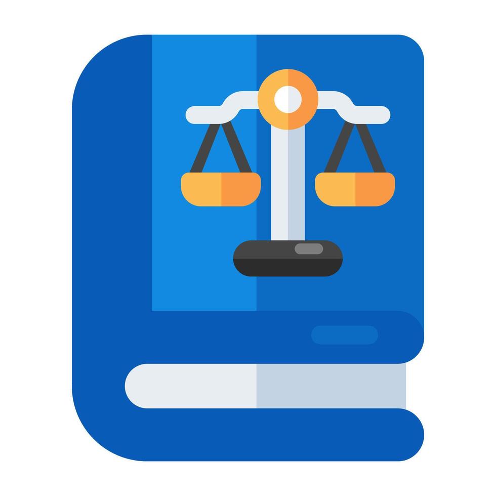 Conceptual flat design icon of law book vector