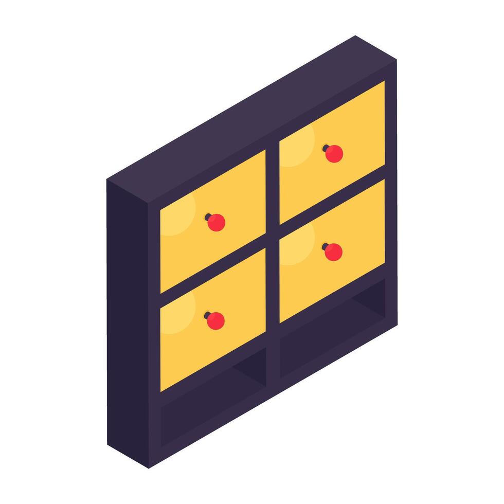 An icon design of nightstand vector