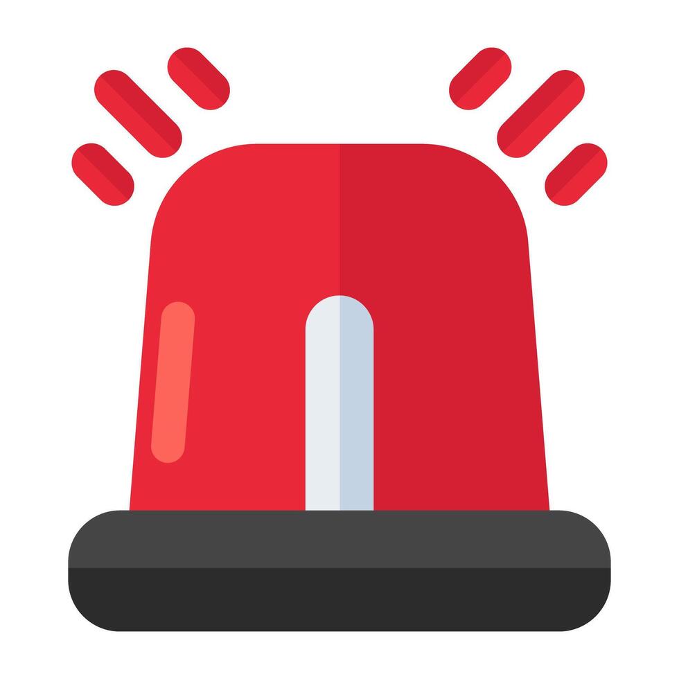 Revolving red light icon, vector design of siren