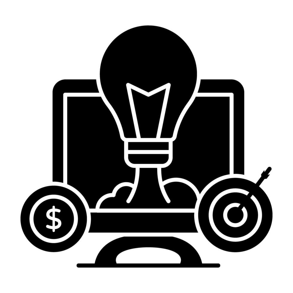 un icono de diseño editable de idea financiera vector