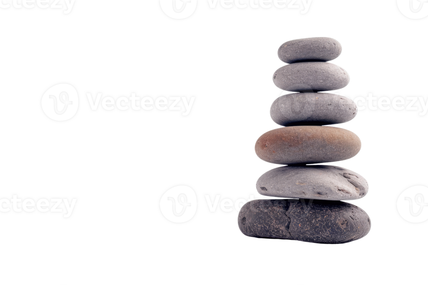 AI generated Pyramid of zen Stones isolated on transparent background png