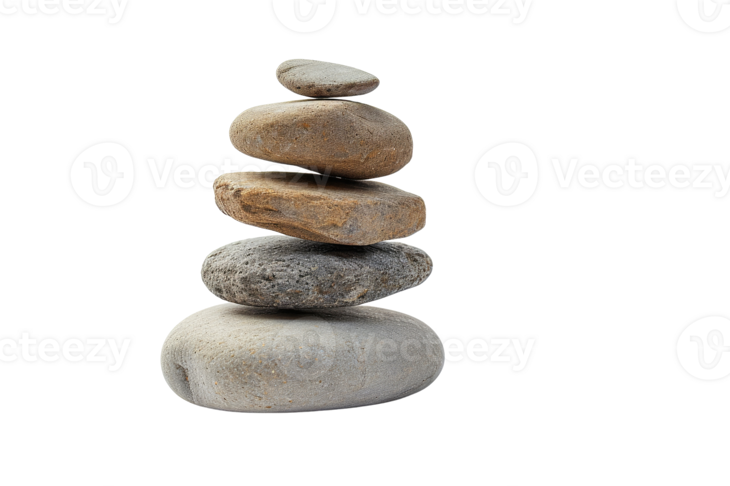 AI generated Pyramid of zen Stones isolated on transparent background png