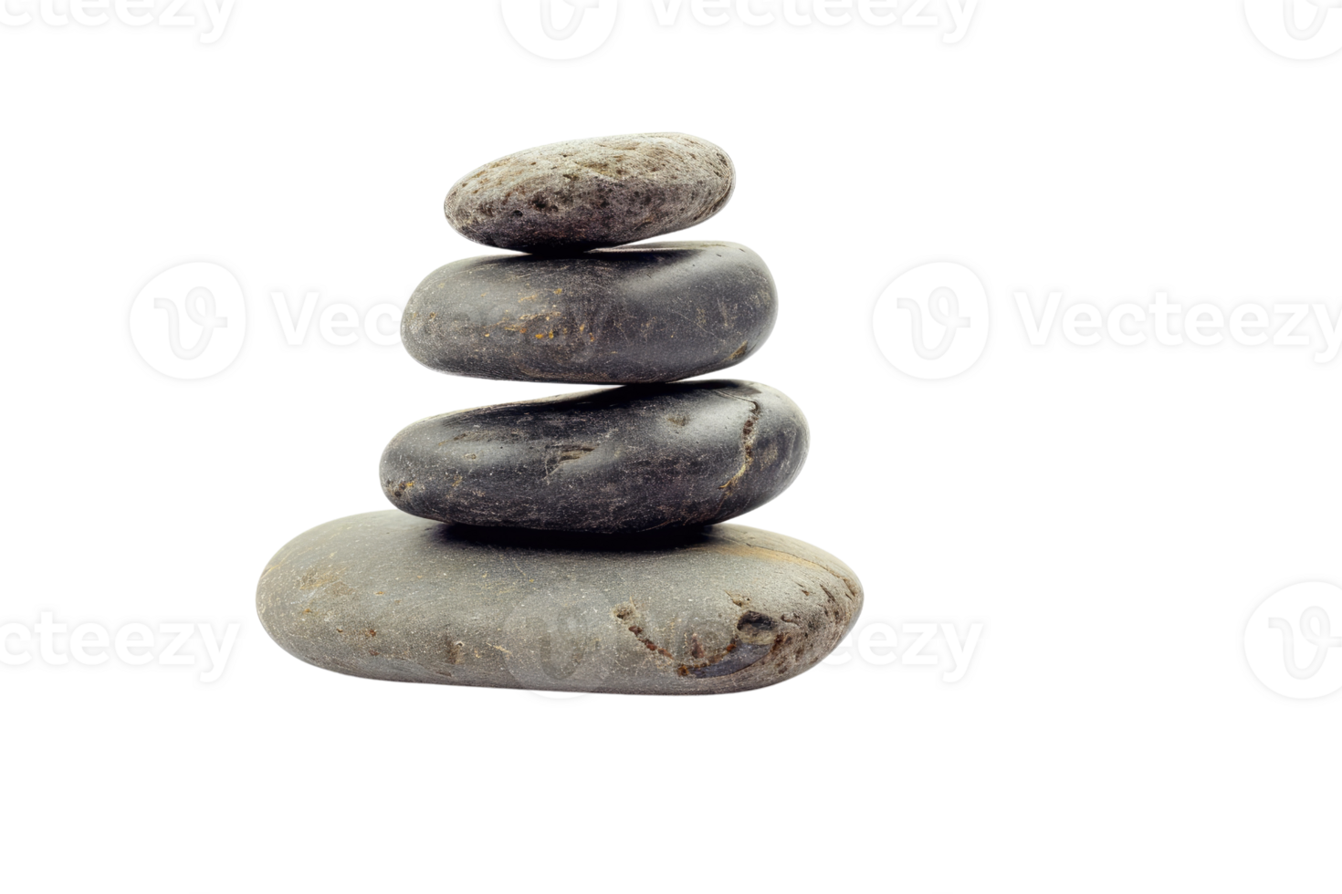 AI generated Pyramid of zen Stones isolated on transparent background png