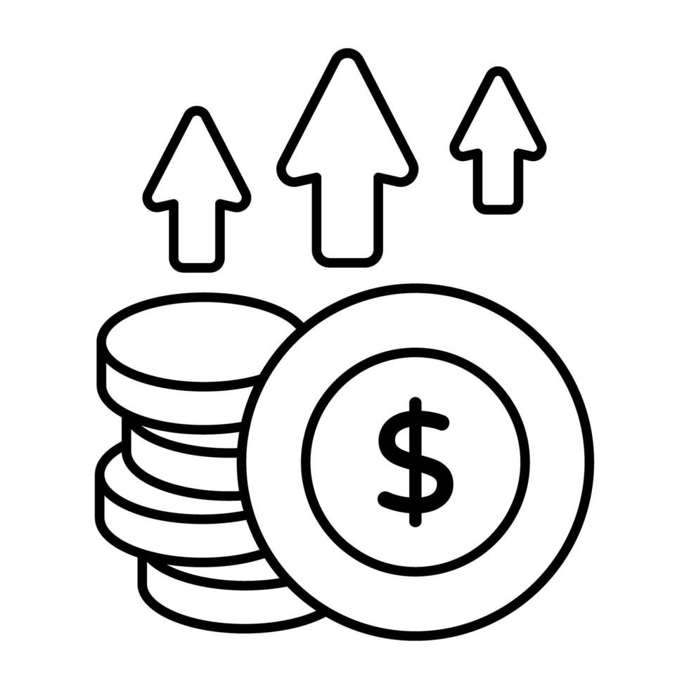 Premium download icon of dollar value increase vector