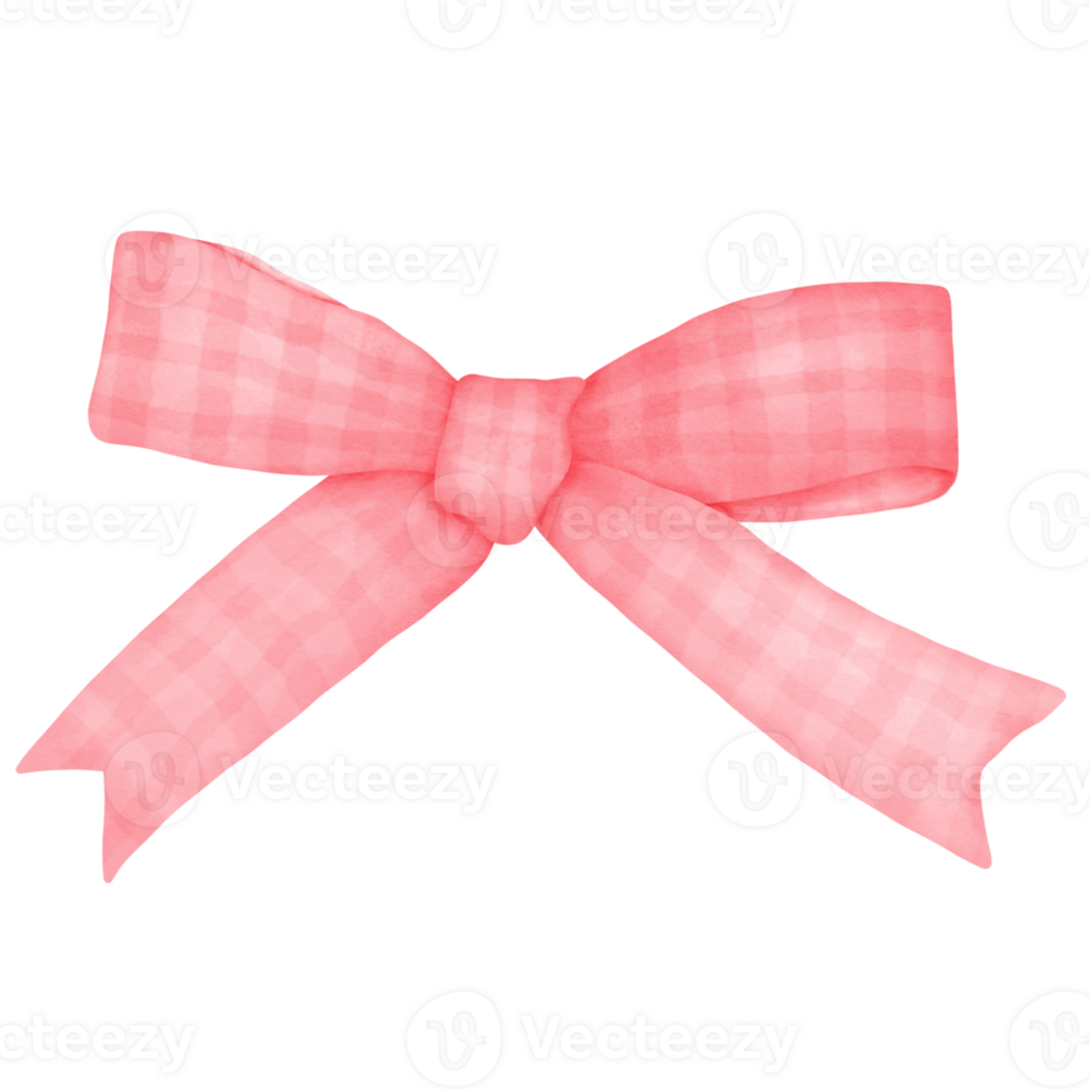 Pink ribbon bow watercolor png