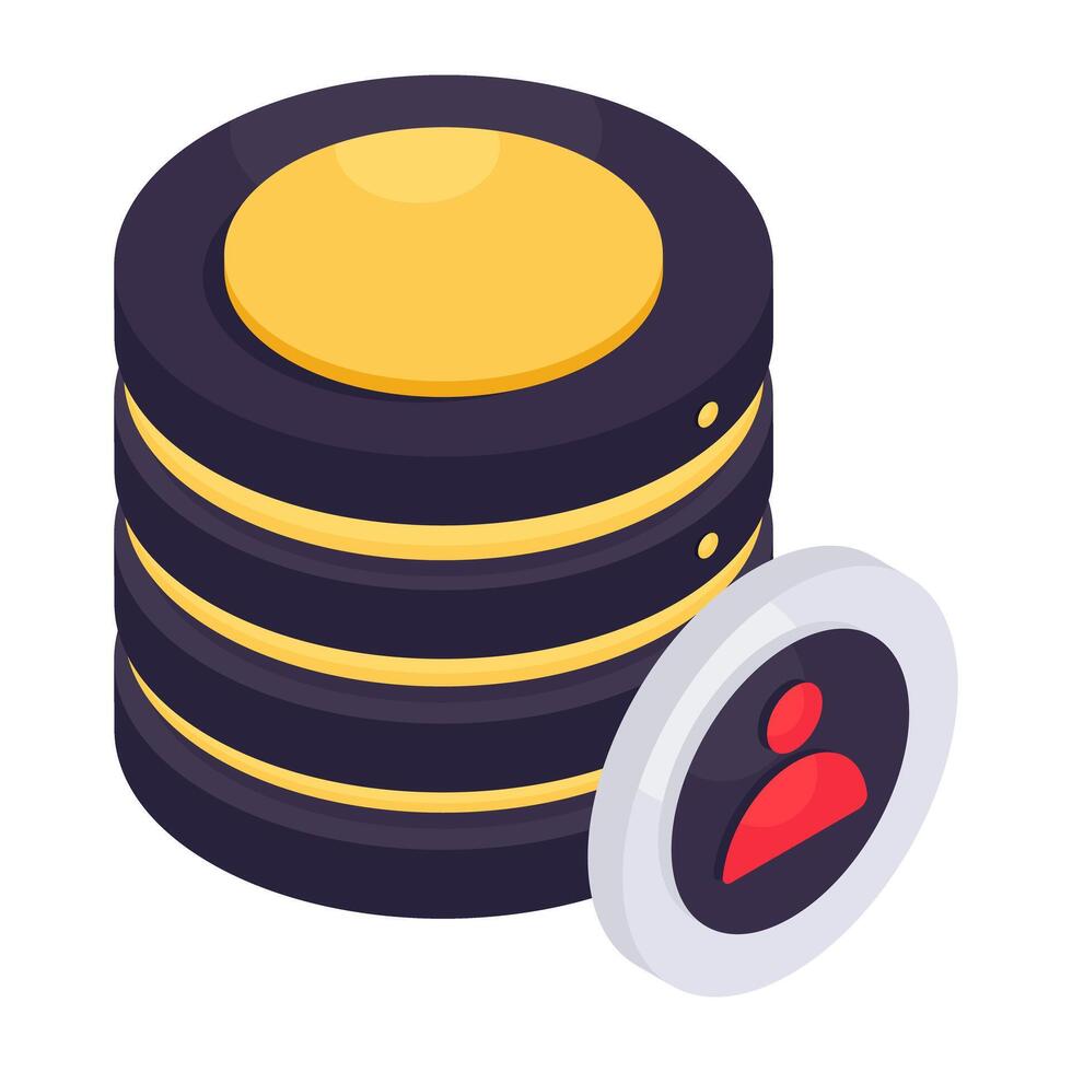 An icon design of server user vector