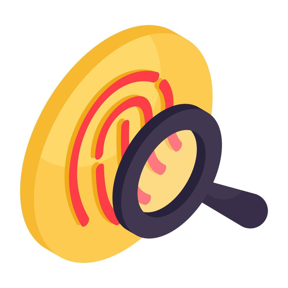 An icon design of search fingerprint vector