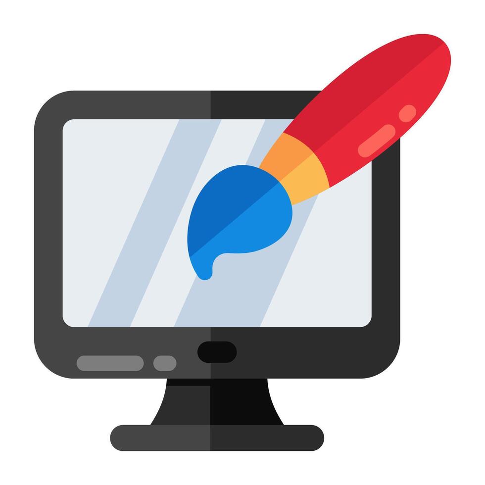 Brush with pencil, icon of online stationery vector