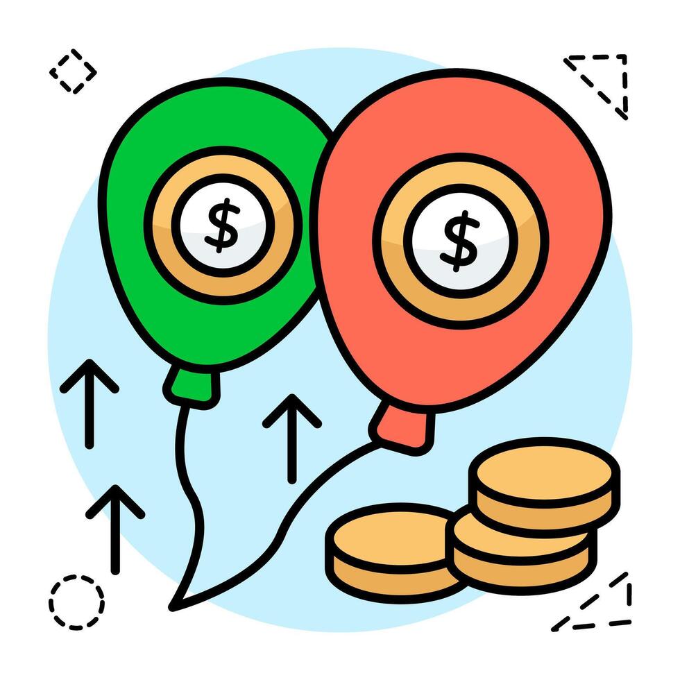 A unique design icon of financial balloons vector