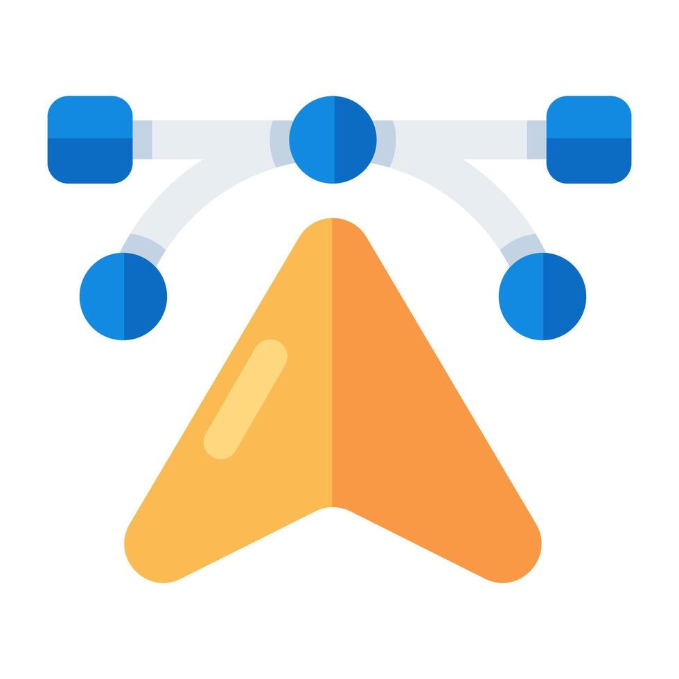 Pen with nodes, bezier tool icon vector