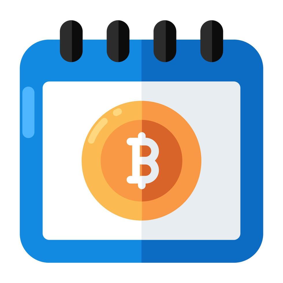 un creativo diseño icono de bitcoin calendario vector