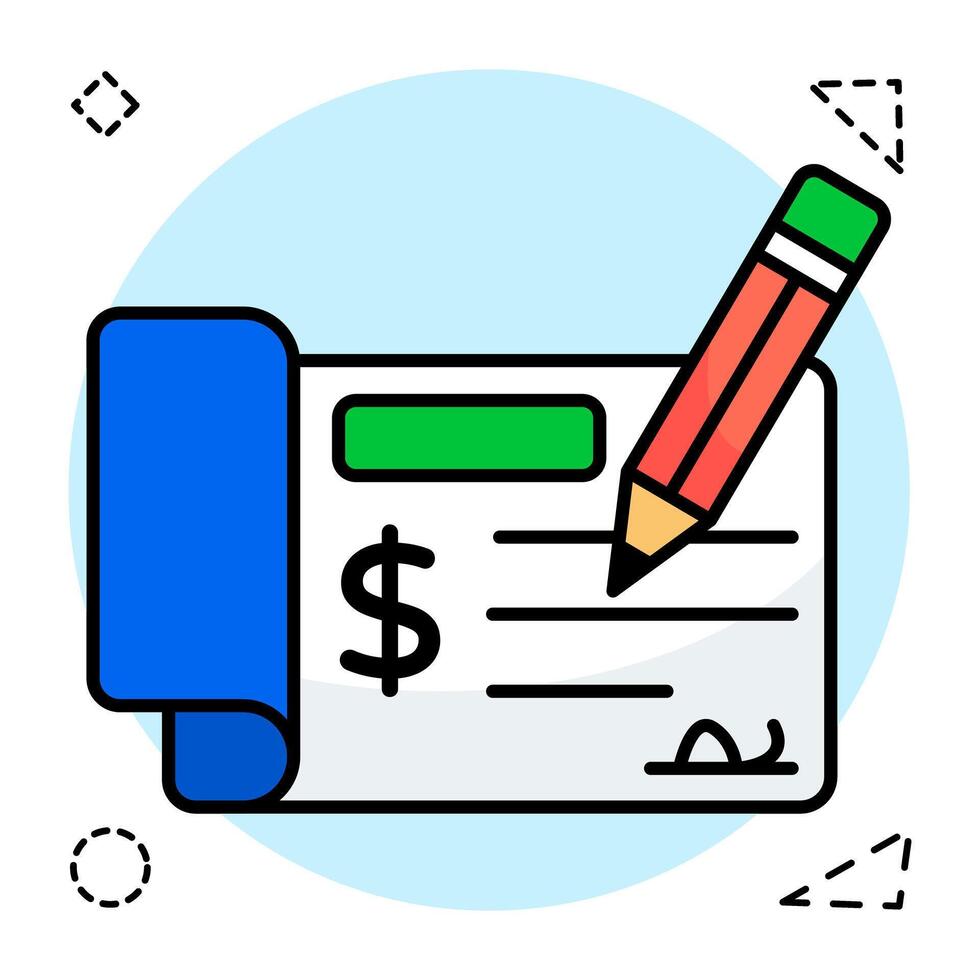 diseño vectorial de escritura de cheques vector