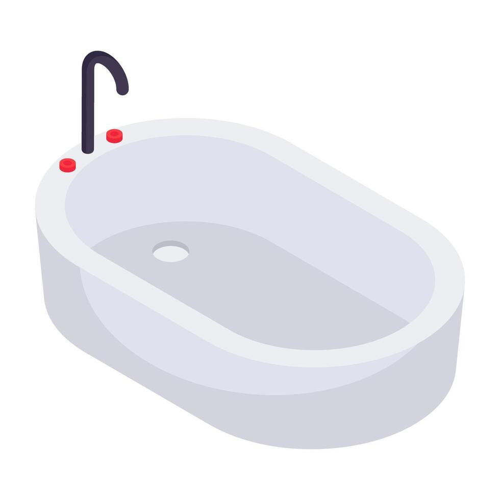 Trendy vector design of bathtub