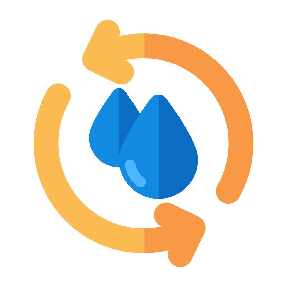 An editable design icon of water recycling vector