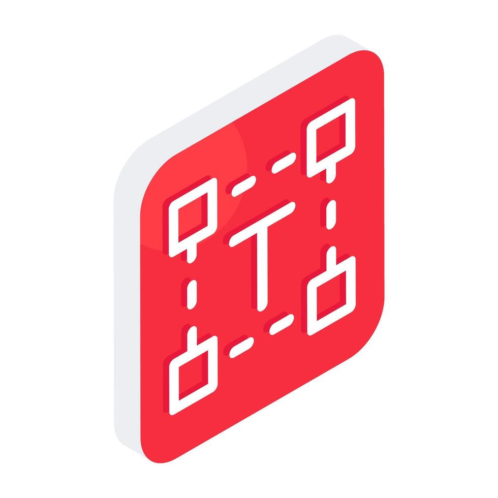 An isometric design icon of font vector